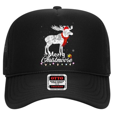 Merry Christmoose Lights Santa Hat Funny Christmas Moose  Trucker Hat