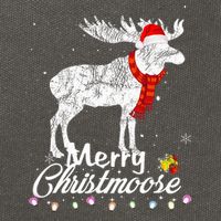 Merry Christmoose Lights Santa Hat Funny Christmas Moose  Cotton Canvas Backpack
