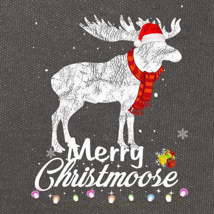 Merry Christmoose Lights Santa Hat Funny Christmas Moose  Cotton Canvas Backpack