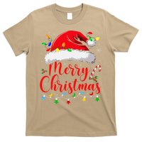 Merry Christmas Lights Red Santa Hat Xmas Family T-Shirt