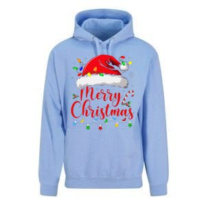 Merry Christmas Lights Red Santa Hat Xmas Family Unisex Surf Hoodie