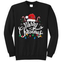 Merry Christmas Lights Red Santa Hat Xmas Family Sweatshirt