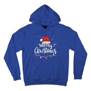 Merry Christmas Lights Red Santa Hat Xmas Family Great Gift Hoodie