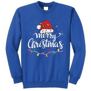 Merry Christmas Lights Red Santa Hat Xmas Family Great Gift Sweatshirt