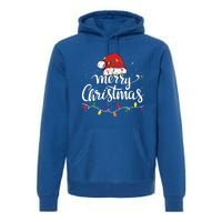 Merry Christmas Lights Red Santa Hat Xmas Family Great Gift Premium Hoodie