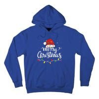 Merry Christmas Lights Red Santa Hat Xmas Family Great Gift Tall Hoodie