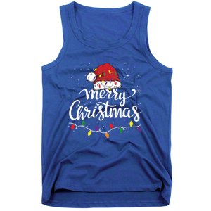 Merry Christmas Lights Red Santa Hat Xmas Family Great Gift Tank Top