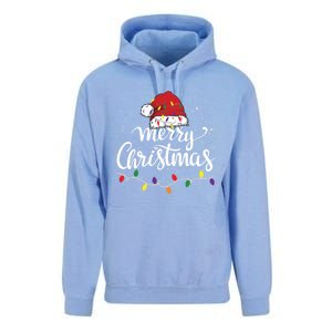 Merry Christmas Lights Red Santa Hat Xmas Family Great Gift Unisex Surf Hoodie