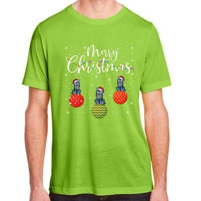 Merry Christmas Lights Santa Hat Wolf Ugly Xmas Meaningful Gift Adult ChromaSoft Performance T-Shirt