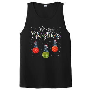 Merry Christmas Lights Santa Hat Wolf Ugly Xmas Meaningful Gift PosiCharge Competitor Tank