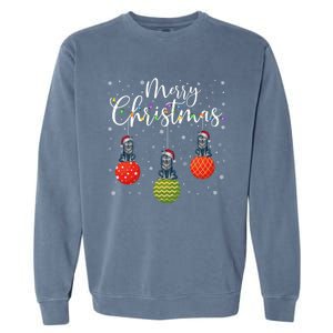 Merry Christmas Lights Santa Hat Wolf Ugly Xmas Meaningful Gift Garment-Dyed Sweatshirt