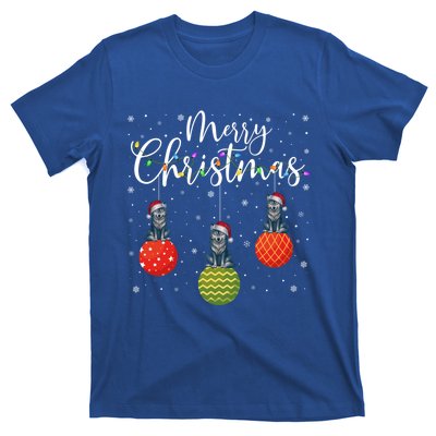 Merry Christmas Lights Santa Hat Wolf Ugly Xmas Meaningful Gift T-Shirt