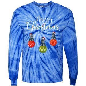 Merry Christmas Lights Santa Hat Wolf Ugly Xmas Meaningful Gift Tie-Dye Long Sleeve Shirt