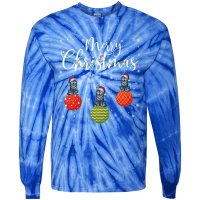 Merry Christmas Lights Santa Hat Wolf Ugly Xmas Meaningful Gift Tie-Dye Long Sleeve Shirt