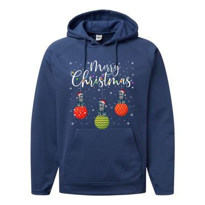 Merry Christmas Lights Santa Hat Wolf Ugly Xmas Meaningful Gift Performance Fleece Hoodie