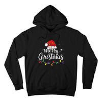 Merry Christmas Lights Red Santa Hat Xmas Family Women Tall Hoodie