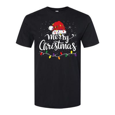 Merry Christmas Lights Red Santa Hat Xmas Family Women Softstyle CVC T-Shirt