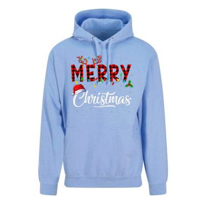 Merry Christmas Lights Santa Hat Xmas Family Unisex Surf Hoodie