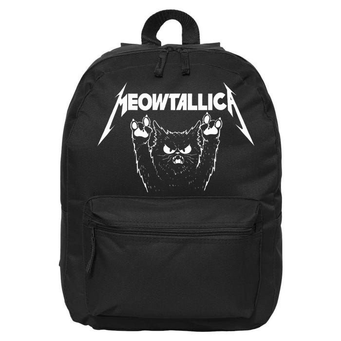 Meowtallica Cat Lover Kitten Kitty Veterinarian 16 in Basic Backpack