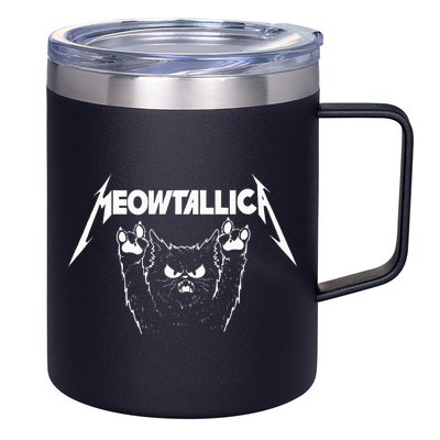 Meowtallica Cat Lover Kitten Kitty Veterinarian 12oz Stainless Steel Coffee Mug