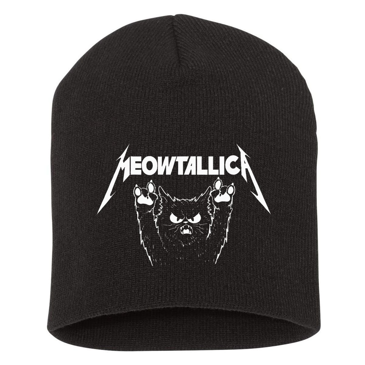 Meowtallica Cat Lover Kitten Kitty Veterinarian Short Acrylic Beanie