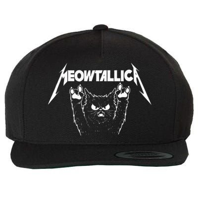 Meowtallica Cat Lover Kitten Kitty Veterinarian Wool Snapback Cap