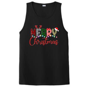 Merry Christmas Leopard Buffalo Red Plaid Santa Xmas PosiCharge Competitor Tank