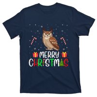 Merry Christmas Lights Owl Reindeer Hat Xmas Pjs T-Shirt