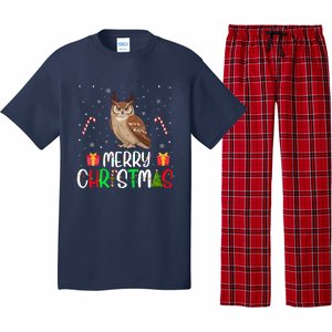 Merry Christmas Lights Owl Reindeer Hat Xmas Pjs Pajama Set