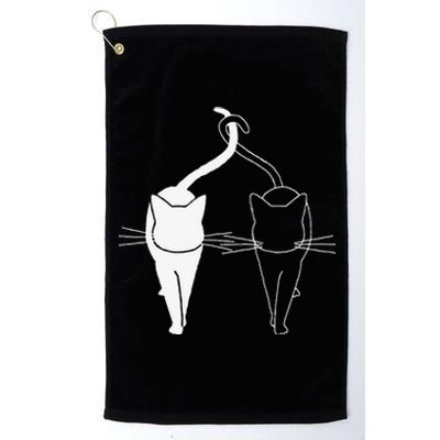 Meow Cat Love Meow Kitty Funny Cats Mom And Cat Dad Platinum Collection Golf Towel