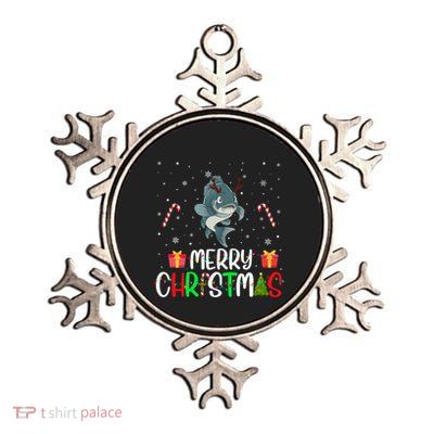 Merry Christmas Lights Fish Reindeer Hat Xmas Pjs Metallic Star Ornament
