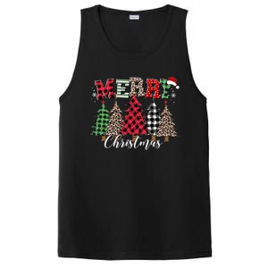 Merry Christmas Leopard Buffalo Red Plaid For Long Sleeve PosiCharge Competitor Tank