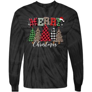 Merry Christmas Leopard Buffalo Red Plaid For Long Sleeve Tie-Dye Long Sleeve Shirt