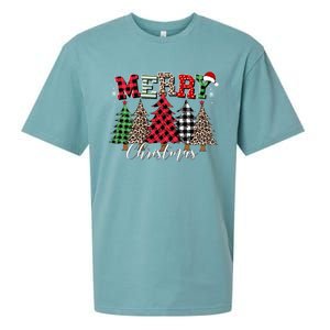 Merry Christmas Leopard Buffalo Red Plaid For Long Sleeve Sueded Cloud Jersey T-Shirt