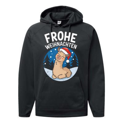 Merry Christmas Llama Frohe Weihnachten Tank Top Performance Fleece Hoodie