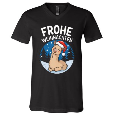 Merry Christmas Llama Frohe Weihnachten Tank Top V-Neck T-Shirt