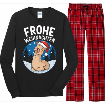 Merry Christmas Llama Frohe Weihnachten Tank Top Long Sleeve Pajama Set