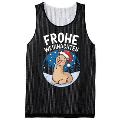 Merry Christmas Llama Frohe Weihnachten Tank Top Mesh Reversible Basketball Jersey Tank