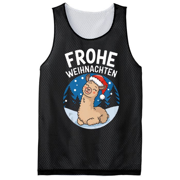 Merry Christmas Llama Frohe Weihnachten Tank Top Mesh Reversible Basketball Jersey Tank