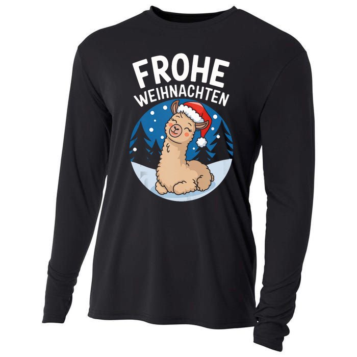 Merry Christmas Llama Frohe Weihnachten Tank Top Cooling Performance Long Sleeve Crew