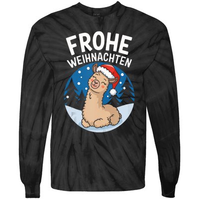 Merry Christmas Llama Frohe Weihnachten Tank Top Tie-Dye Long Sleeve Shirt