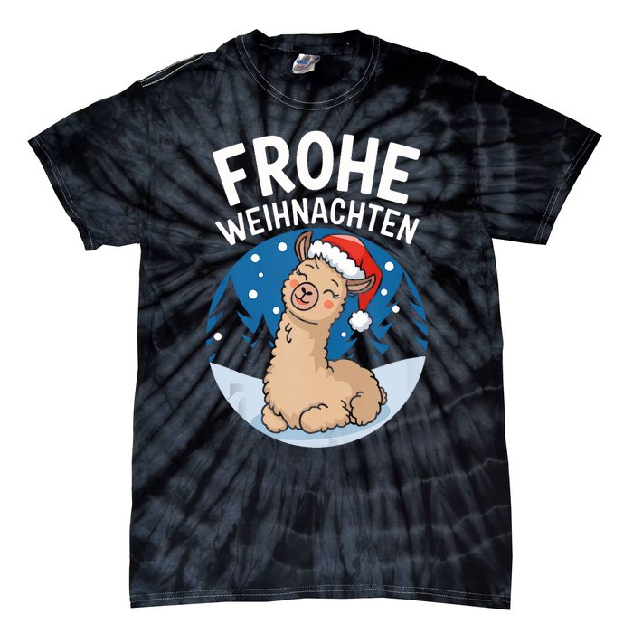 Merry Christmas Llama Frohe Weihnachten Tank Top Tie-Dye T-Shirt