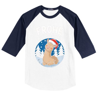 Merry Christmas Llama Frohe Weihnachten Tank Top Baseball Sleeve Shirt