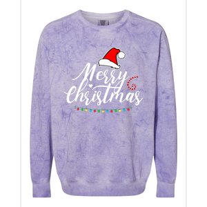 Merry Christmas Long Sleeve Colorblast Crewneck Sweatshirt