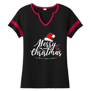 Merry Christmas Long Sleeve Ladies Halftime Notch Neck Tee