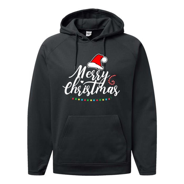 Merry Christmas Long Sleeve Performance Fleece Hoodie