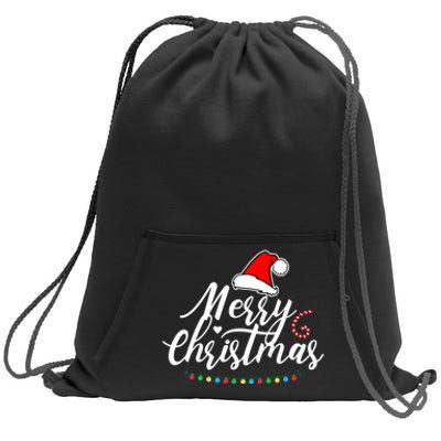 Merry Christmas Long Sleeve Sweatshirt Cinch Pack Bag