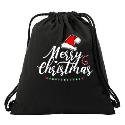 Merry Christmas Long Sleeve Drawstring Bag