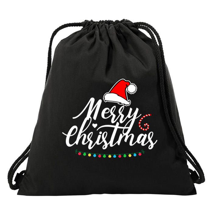 Merry Christmas Long Sleeve Drawstring Bag