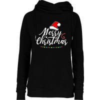 Merry Christmas Long Sleeve Womens Funnel Neck Pullover Hood